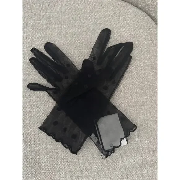 Gucci Embroidered Polka-Dot Tulle Gloves NWT Size Medium 7.5 - Picture 4 of 5